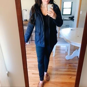 GAP Navy Zip Front Coat with Hood